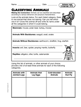 Science and Language Arts: Classifying Animals