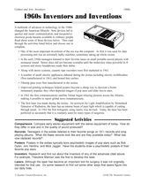 Inventors and Inventions of the 1960s
